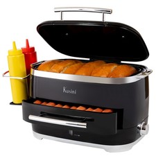 Kusini Hot Dog Steamer Machine With Bun Warmer, 24 Hot Dog 12 Buns Electri...