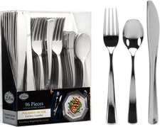 Plastic Cutlery Silverware Extra Heavyweight Disposable Flatware, Full Size
