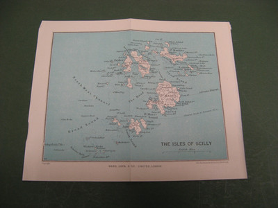 100 % ORIGINAL DIE INSELN VON SCILLY CORNWALL KARTE UM 1950/ER JAHRE ST HUGH TRESCO ST MARYS