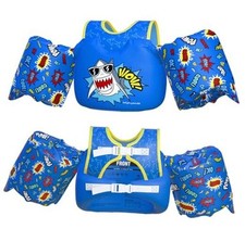 USCG Coast Guard Approved Toddler Swim Vest for Age 2/3/4/5/6/7 Shark-Blue