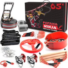 Ninja Warrior Obstacle Course for Kids   47-Piece Outdoor Playset for Ages 8 wi