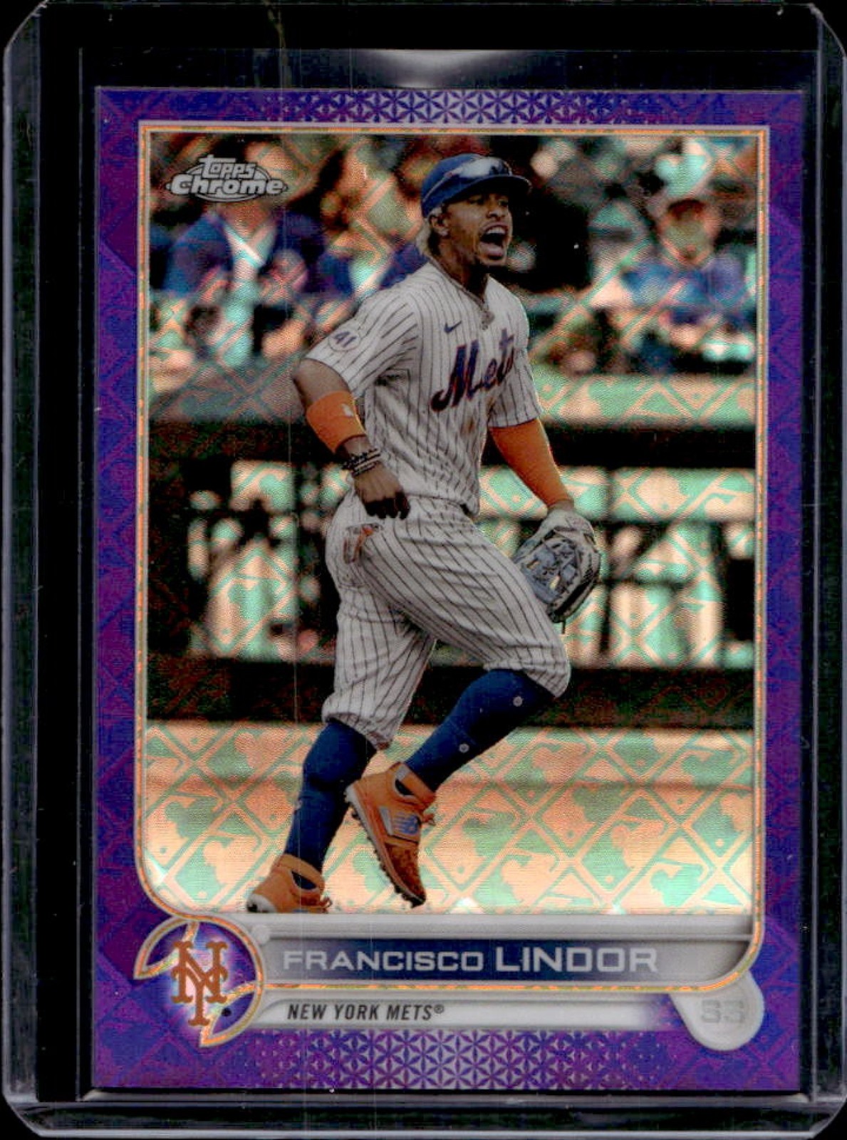 2022 Topps Chrome Logofractor Francisco Lindor Refractor Purple #/250 Mets