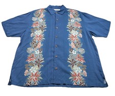 Tommy Bahama Silk Mens Hawaiian Tropical Camp Shirt XLarge