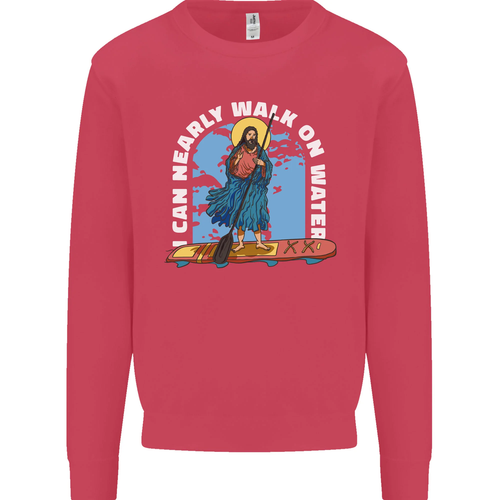 Funny Paddleboarder Jesus Paddleboarding Kids Sweatshirt Jumper - Picture 8 of 72