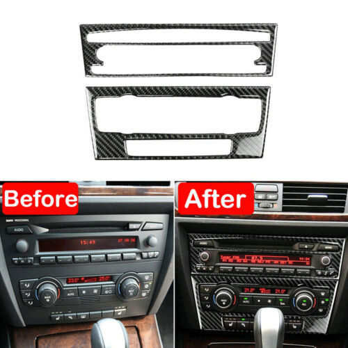 Cubierta de panel de CD&AC de consola de fibra de carbono para BMW Serie 3 E90 E92 2005-2012 - Imagen 1 de 11