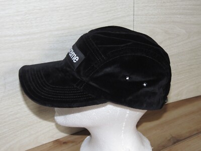 Men's Supreme Velvet Camp Cap 5-Panel Box Velour Logo Hat USA | eBay