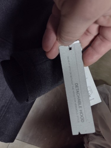 Apt 9 Men's Wool Coat Charcoal 4 Pocket Bibbed Hood Size XXL New With Tags! - Picture 5 of 11