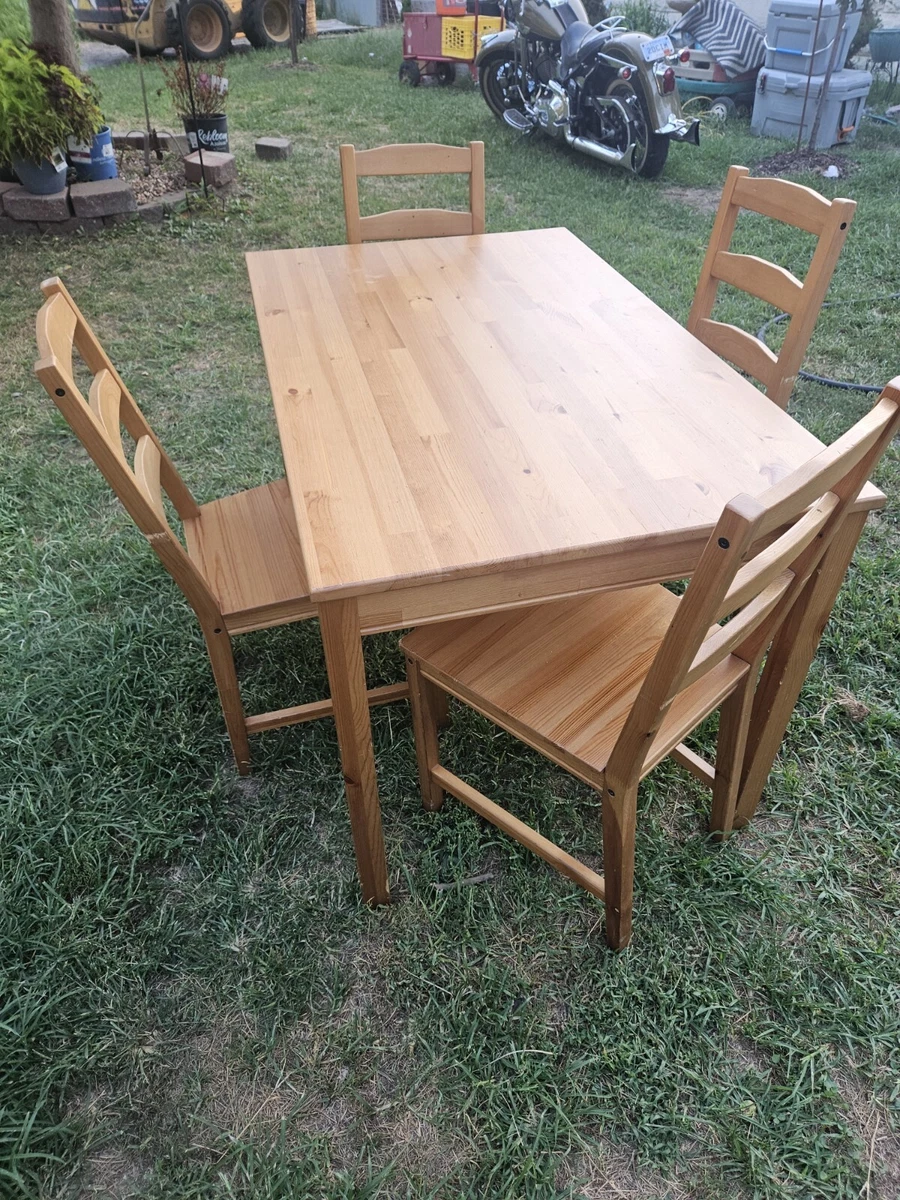 IKEA JOKKMOKK Table and 4 chairs Solid Pine Antique Stain