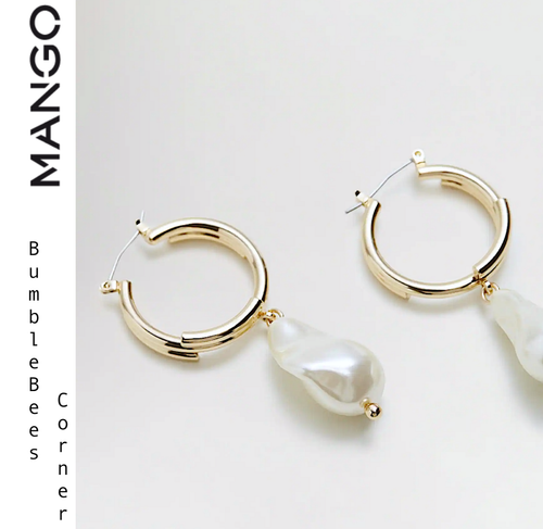 Pendientes Perforados COLGANTE EFECTO PERLA CHARM Aros asimétricos de metal dorado NWT 8427907309982 eBay