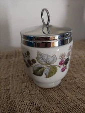 Egg Coddler & Lid Lavinia (White Body, Bone China) by Royal Worcester