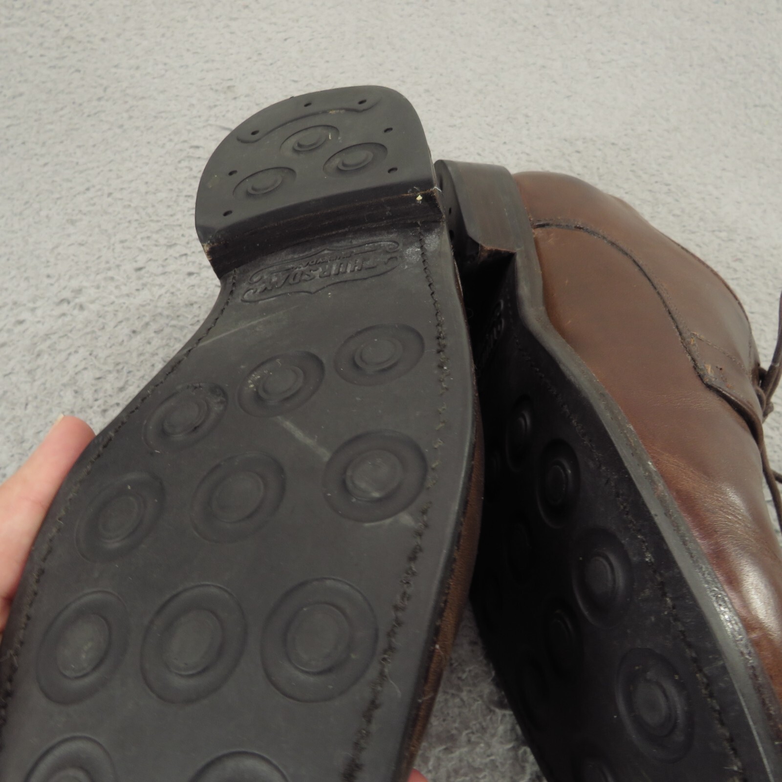 Thursday Boots Dress Shoe Men 7.5 Brown Statesman Derby Dainite Soles Leather Co