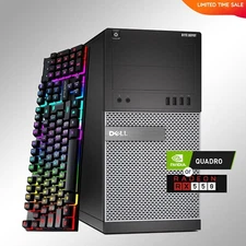 DELL Gaming PC Desktop Computer i7, Up to 32GB RAM,2TB SSD NVIDIA Windows, WiFi