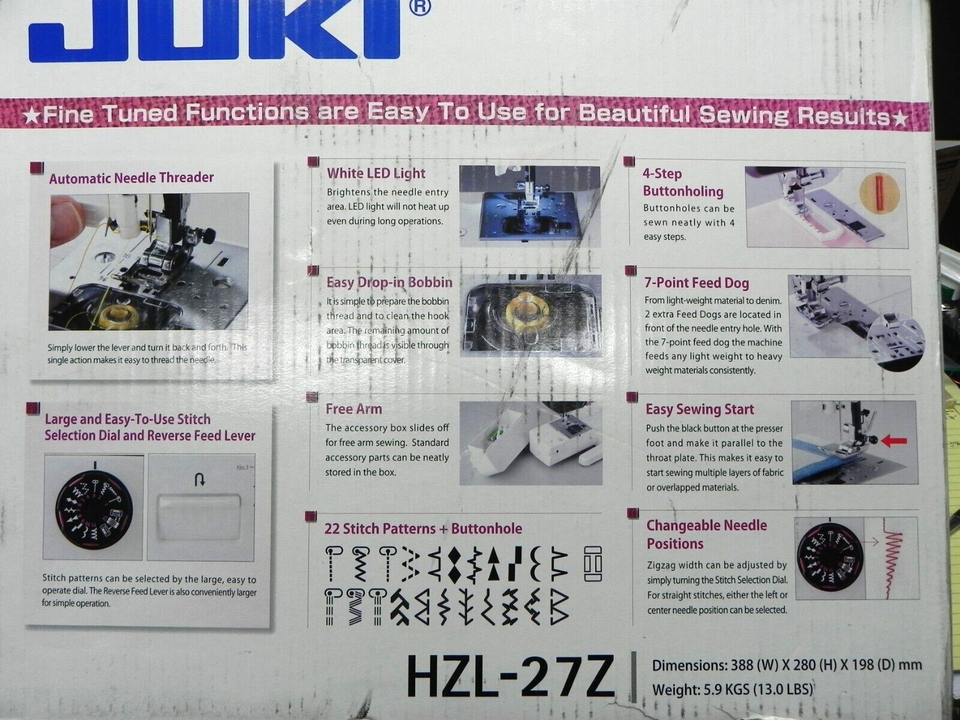 Juki HZL27Z Electronic Sewing Machine eBay