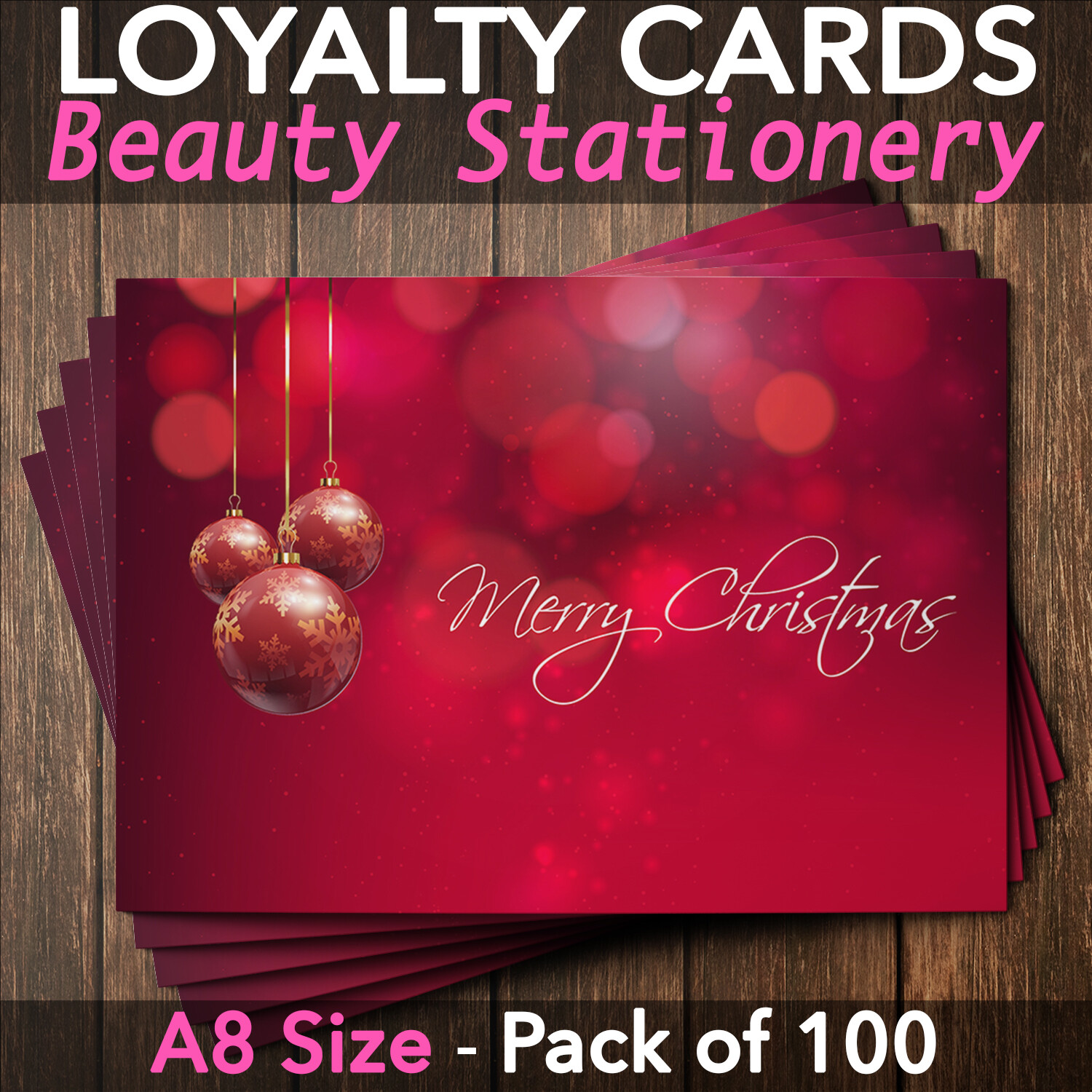 Christmas Loyalty Cards Nail Massage Eyelash Extension Salon Beauty Pack of 100