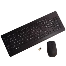 Lenovo black wireless keyboard and mouse set KBRFBU71 Canada French layout
