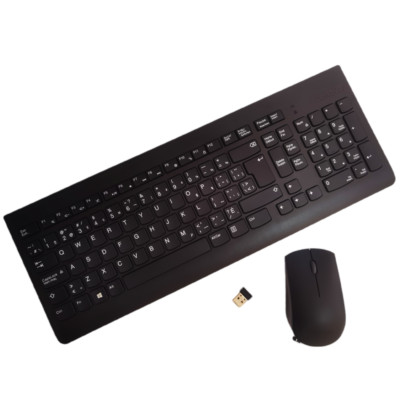 Lenovo black wireless keyboard and mouse set KBRFBU71 Canada