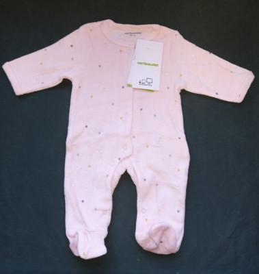 Neu Vertbaudet Baby Mädchen Strampler Rose Claire mit kleinen Sternen 50 cm