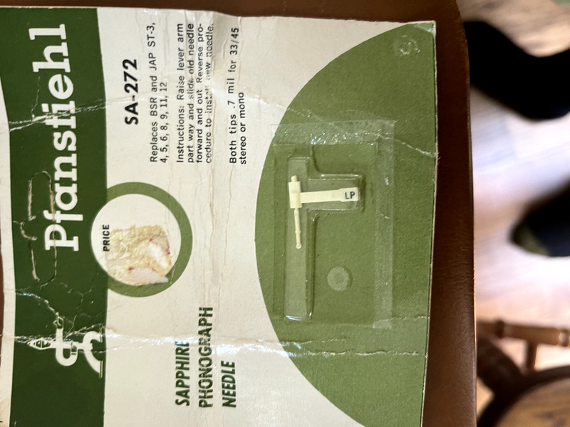 PFANSTIEHL phonograph Needle Sapphire  sa- 272 /New Old Stock / Unopened
