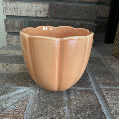 Halloween Candy Dish - Flower Pot - 5.5'' diameter/height Portugal Pale Orange