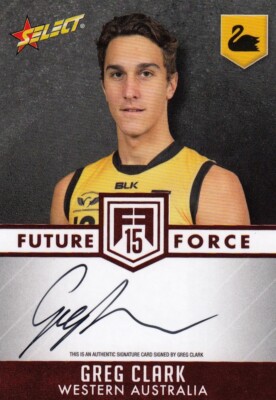 2015 AFL Future Force Black Signature Card FFRS34 Greg Clark 