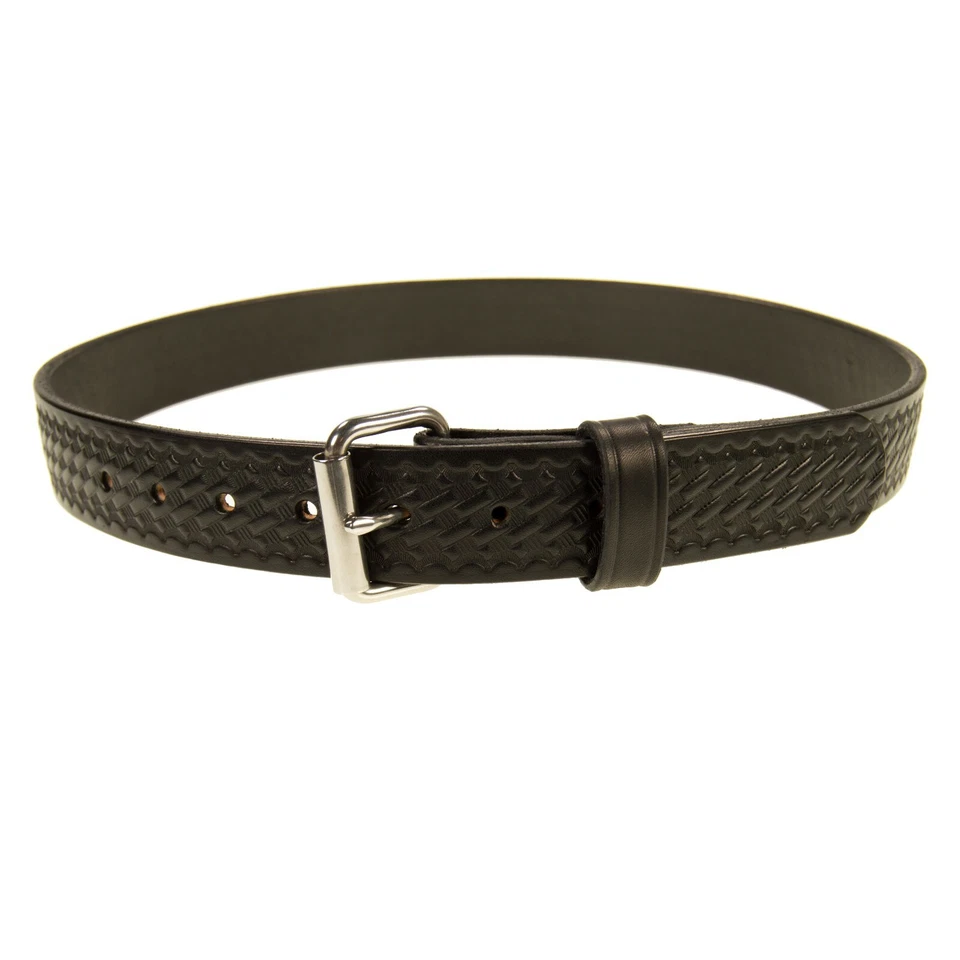 1 1/2" Heavy Duty Leather_Work_CCW Gun Belt_Basket Weave_Amish Handmade Black  - Image 4 of 4