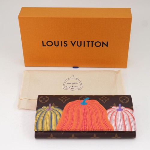 LOUIS VUITTON x YK Portefeuille Sarah NM Kusama Yayoi Monogram Pumpkin MINT - Picture 3 of 10