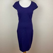 DVF Diane Von Furstenberg Dress 4 Sheath Purple Cap Sleeve Stretch Office Career