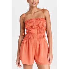 Lost  Wander 'Hibiscus' Red Glow Romper Size S