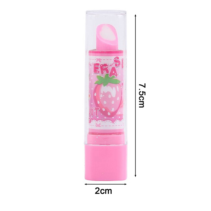 Lipstick Shape Eraser for Kids Cartoon Cute Student Kawaii Eraser Cute