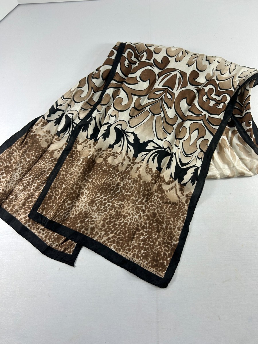 By Adrienne Vittadini VTG Silk 100% Scarf  Size 90X90 CM 100% silk scarf - Adrienne Vittadini – Fischer Goods main image 4