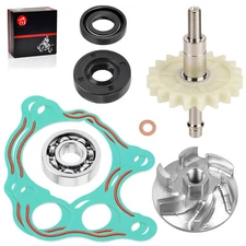 Water Pump Impeller Shaft Gear W/ Gasket Rebuild Kit for Honda CR500R 1986-2001