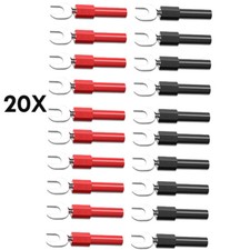 20PC 36A 6mm Spade Plug Adapter Fork U Y Type Connector for 4mm Banana Plug