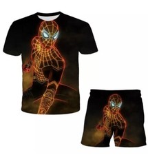 NEW Boys SPIDERMAN T-shirt Shorts Summer Outfit Set - 9-10