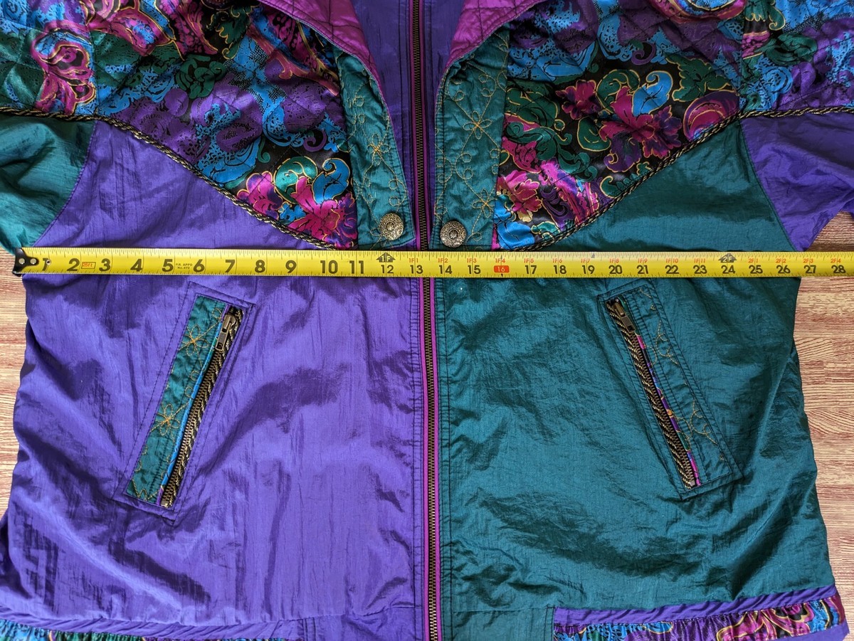 Vtg Jacket Womens 18 - 20 Windbreaker Color Block Track Suit Vtg Jacket Womens 18 - 20 Windbreaker Color Block Track Suit