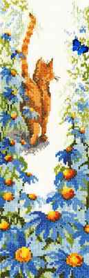 Bothy Threads - Counted Cross Stitch Kit - Follow Me 2 - Ginger Cat Cross Stitch
