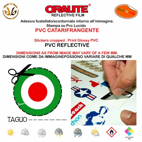 Adesivi rifrangenti bandiera italia sticker reflective italian flag 2 pz. - Foto 3 di 3
