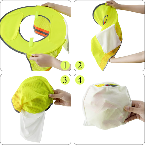 6 Pack Hard Hat Sun Shield Neck Protection High Visibility Sun Visor Reflective - Picture 4 of 6