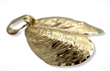 14K Yellow Gold 3D Mussel Shell Pendant /Charm