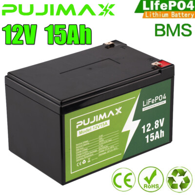 NEW 12V 15Ah LiFePO4 Lithium Battery Rechargeable Built-in BMS 5000+ Deep Cycles