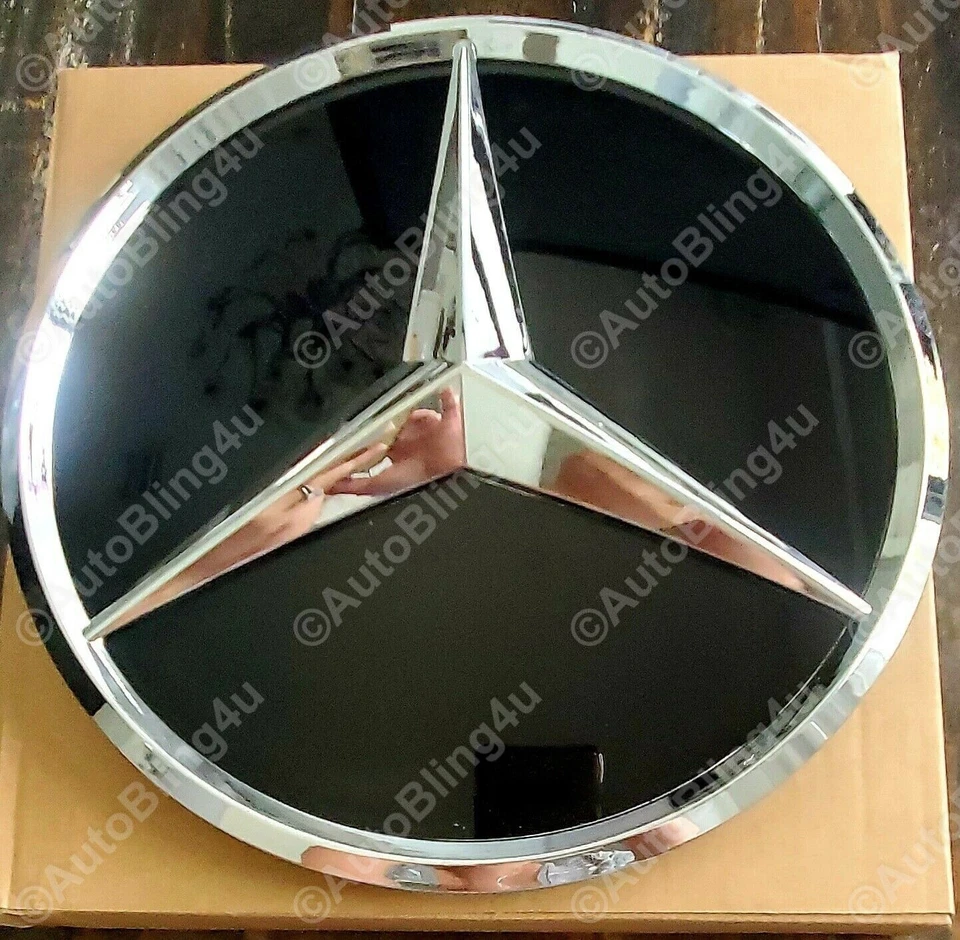 Espejo retrovisor estrella negro brillante emblema placa parrilla 20,5 cm para Mercedes Benz GLC GLE GLS Foto 2 de 3