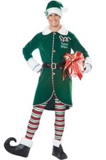 Santa Helper Workshop Elf Holiday Outfit Christmas Adult Men Costume