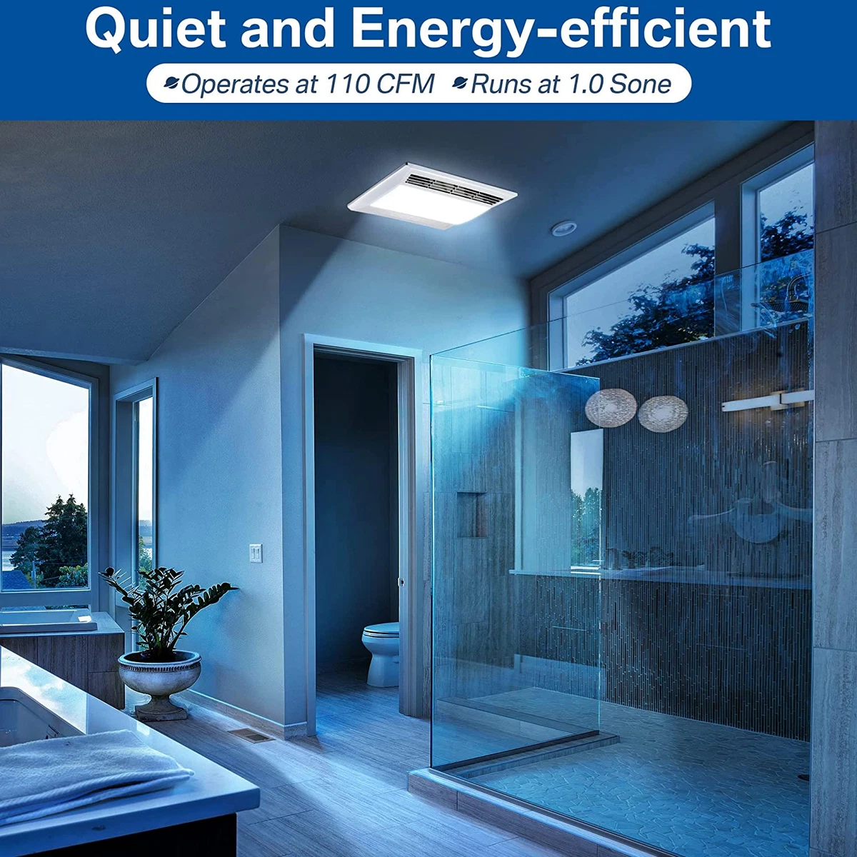 Bathroom Exhaust Fan Light Combo, ETL Certified Ultra Quiet Bathroom Fan  with LE | eBay