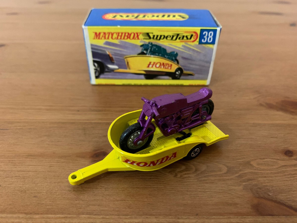 MATCHBOX Superfast 38 ホンダ バイク トレーラー Vintage Matchbox Superfast Honda Motorcycle with Trailer No