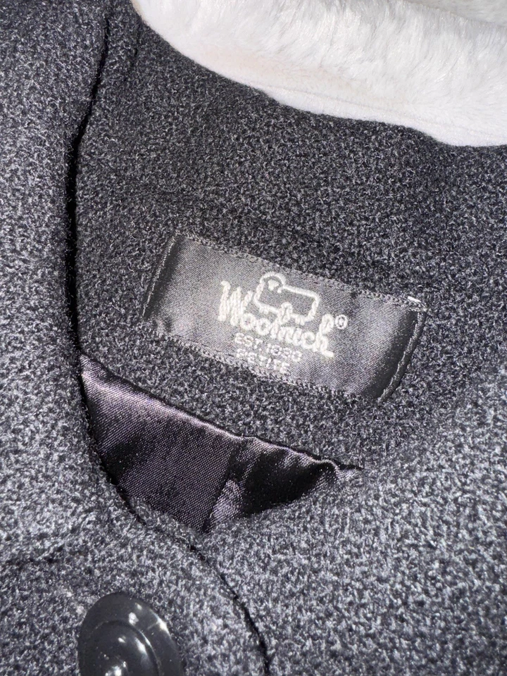 Casaco feminino Woolrich vintage 4P plissado mistura de lã comprimento total princesa década de 1950 - Imagem 4 de 4