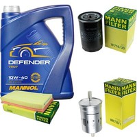 MANN-FILTER Inspektionspaket 5L Mannol Defender 10W-40 FüR VW Golf IV 1.6 2.0