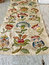 27 floral sprig slips 1750 English French embroidered embroidery silk 18th cent
