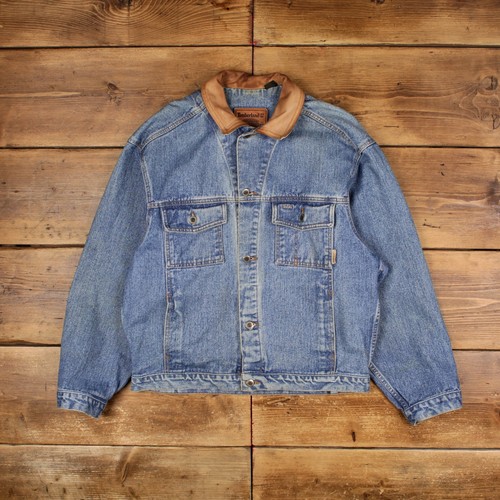 Vintage Timberland Jeansjacke L Trucker Blau