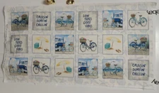White Beach Time Squares Panel by P & B Textiles btp