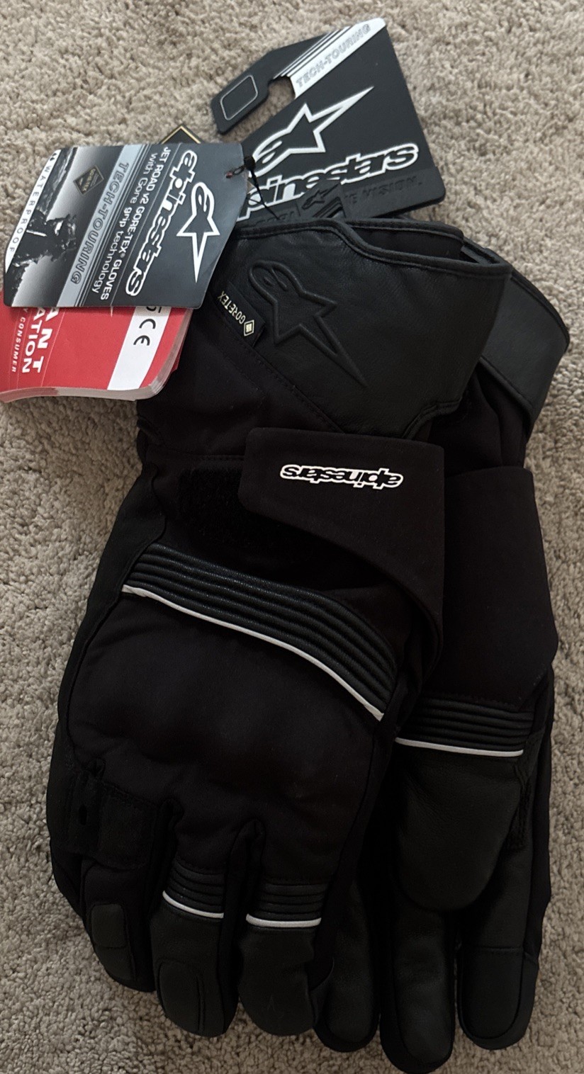 Alpinestars Jet Road V2 Gore-Tex W/Gore Grip Technology Gloves Black 3XL