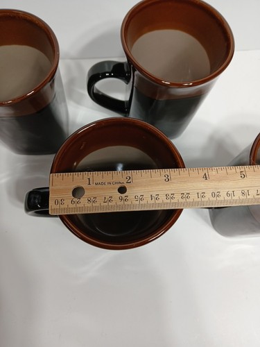 Royal Norfolk schwarz & braun quadratisch Kakao Kaffeebecher Tasse 5" hoch - 14 Unzen (4 Stck.) - Bild 10 von 10